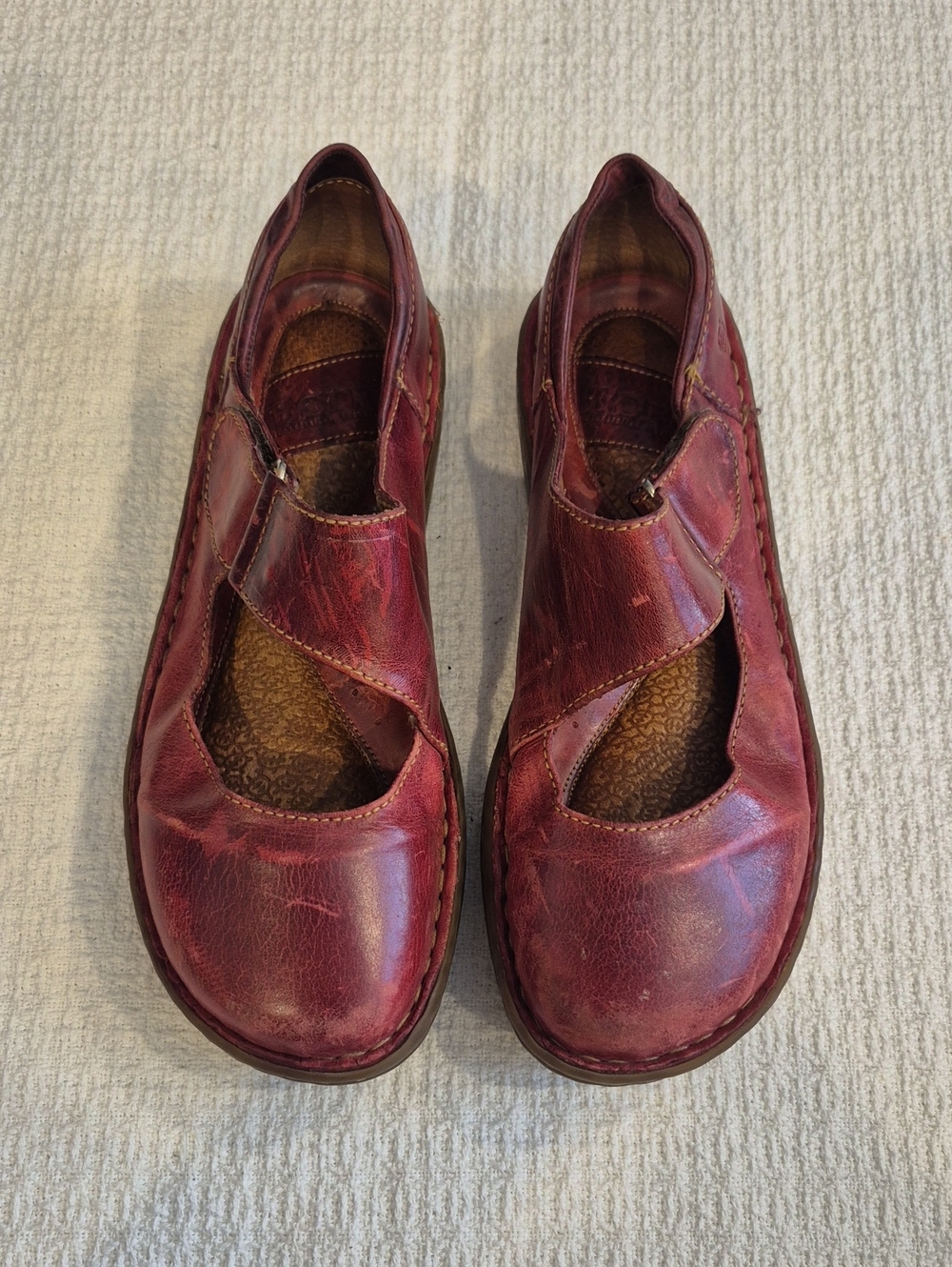 Born Burgundy Mary Jane Shoes Size 8.5 - Picture 3 of 10